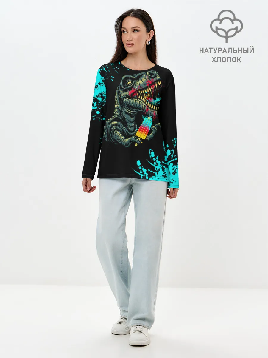 Лонгслив женский. Хлопок / Godzilla