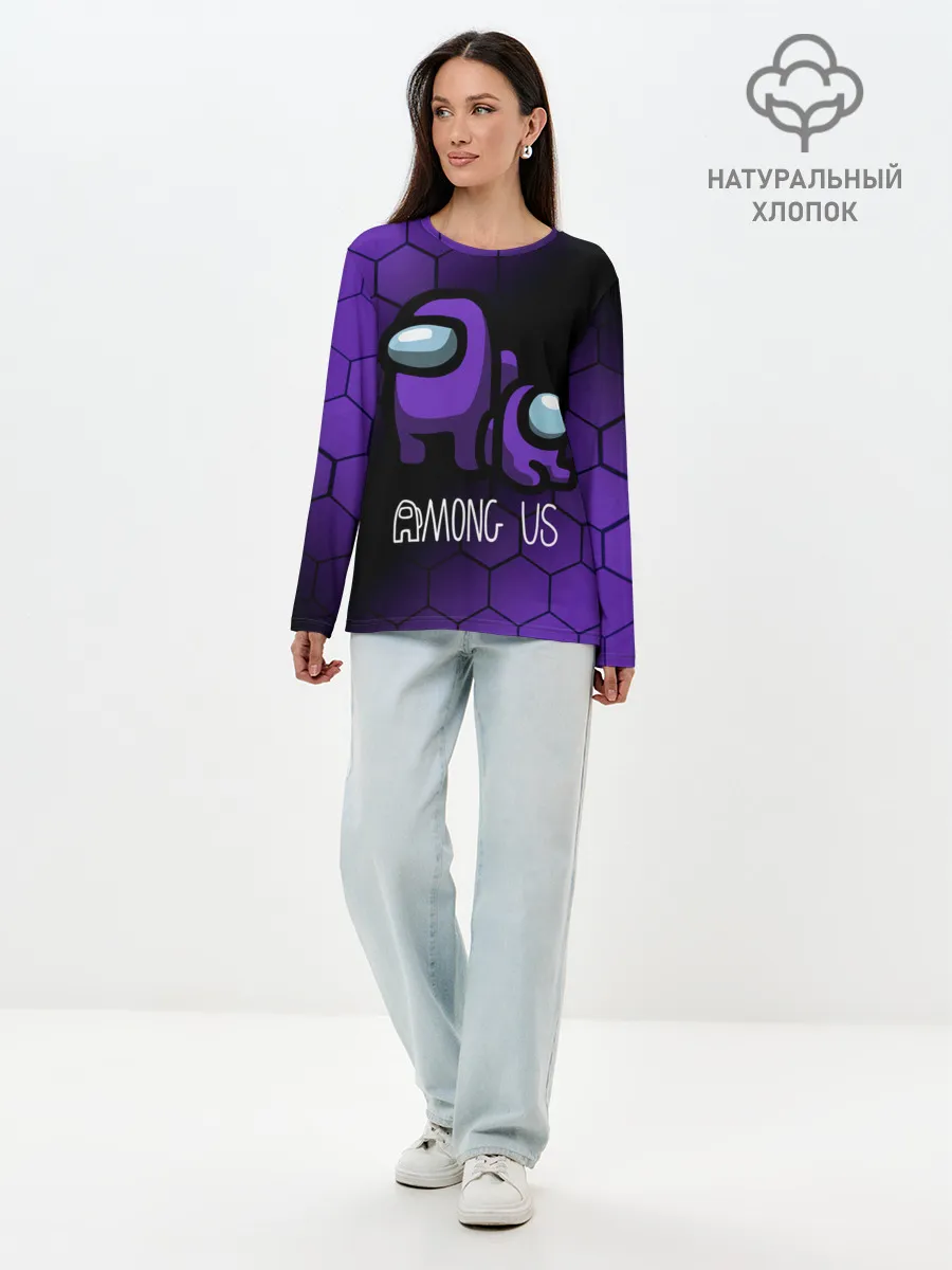 Лонгслив женский. Хлопок / AMONG US - DARK