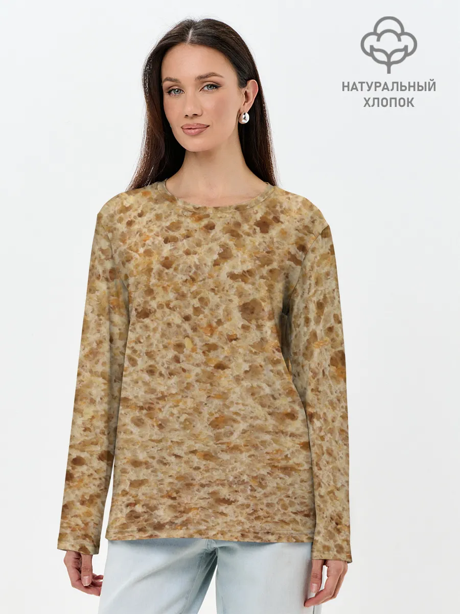 Лонгслив женский. Хлопок / Хлеб