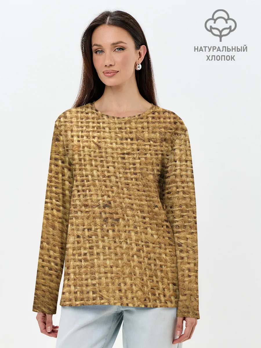 Лонгслив женский. Хлопок / Мешок