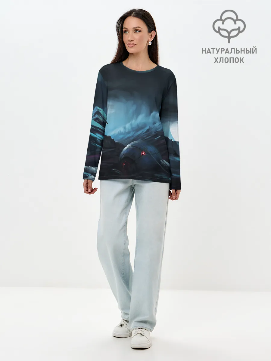 Лонгслив женский. Хлопок / Космонавт