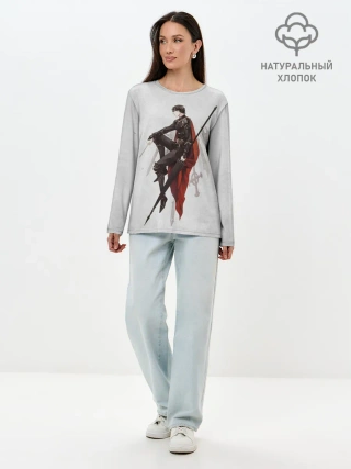 Лонгслив женский. Хлопок / Бог «Славы»