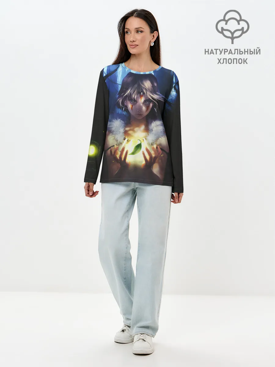Лонгслив женский. Хлопок / Принцесса Мононоке