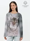 Лонгслив женский. Хлопок / Рысь