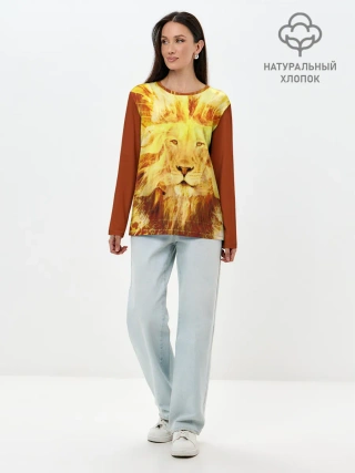 Лонгслив женский. Хлопок / Лев