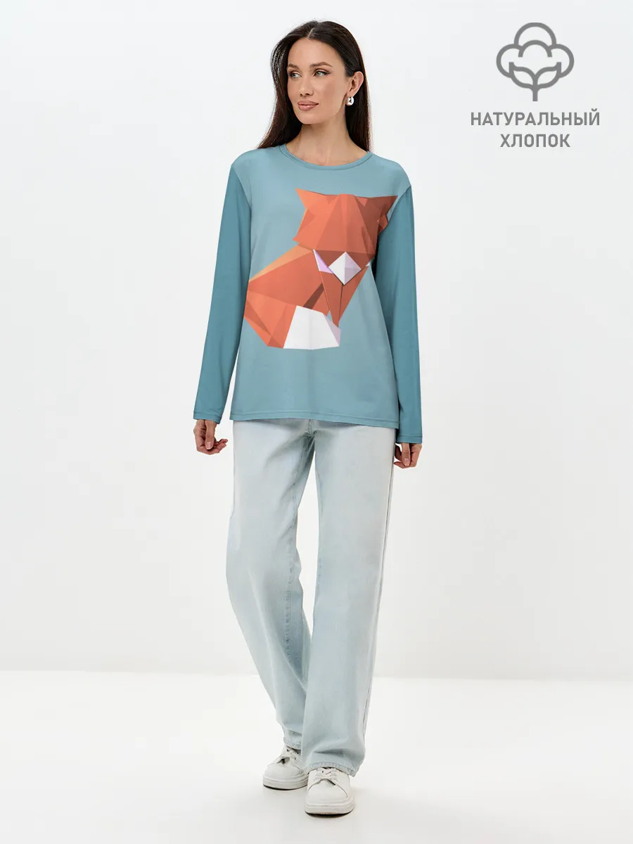 Лонгслив женский. Хлопок / лиса