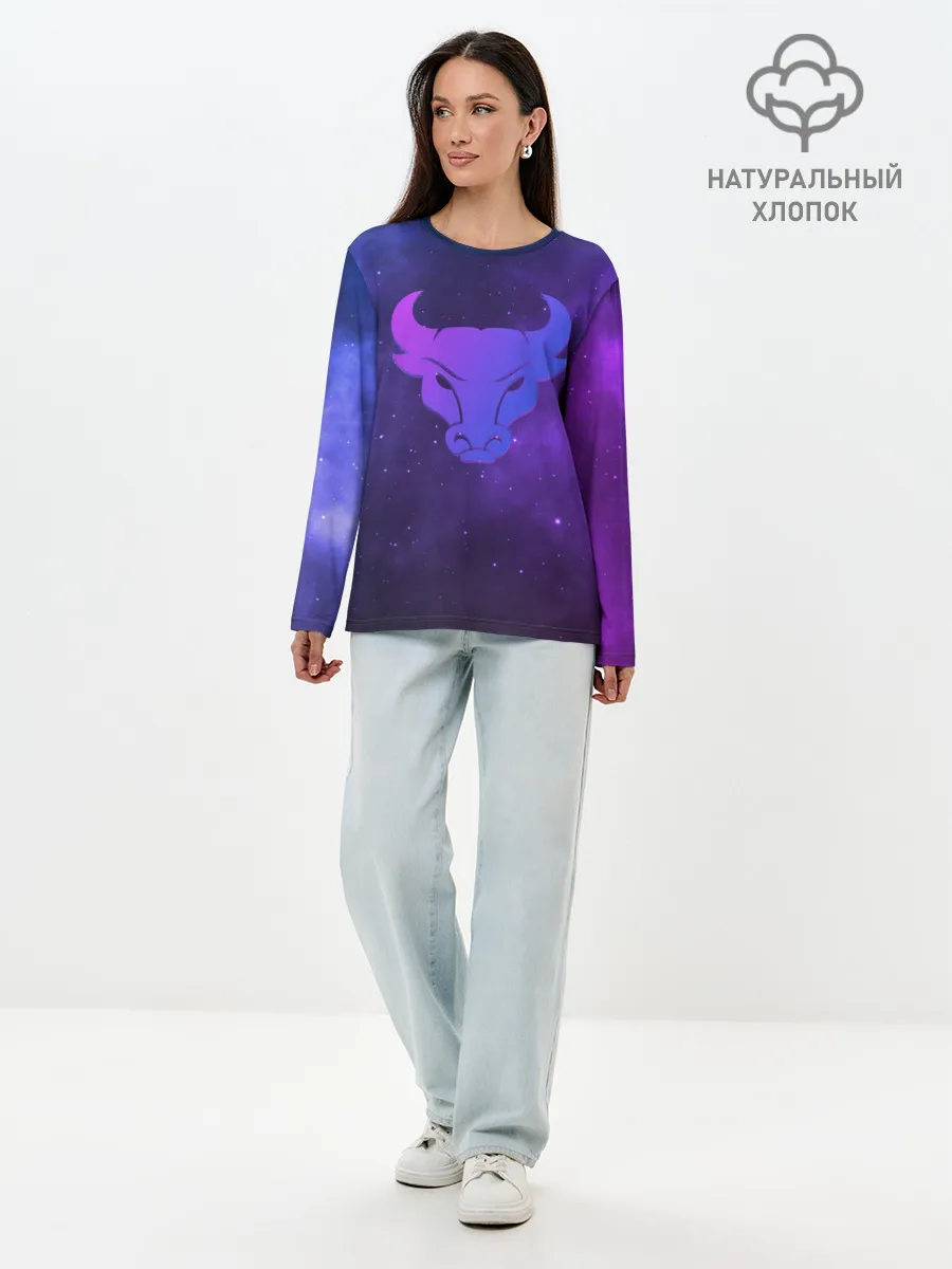 Лонгслив женский. Хлопок / Бык