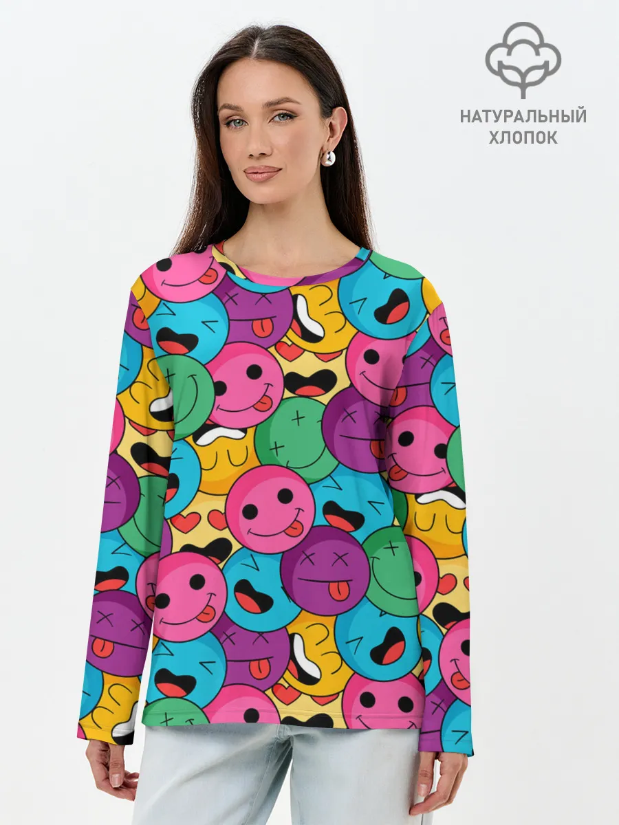 Лонгслив женский. Хлопок / Pattern