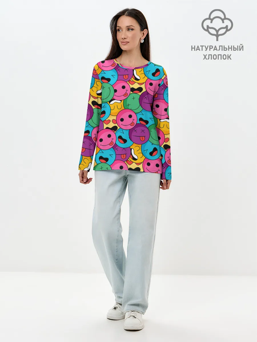 Лонгслив женский. Хлопок / Pattern