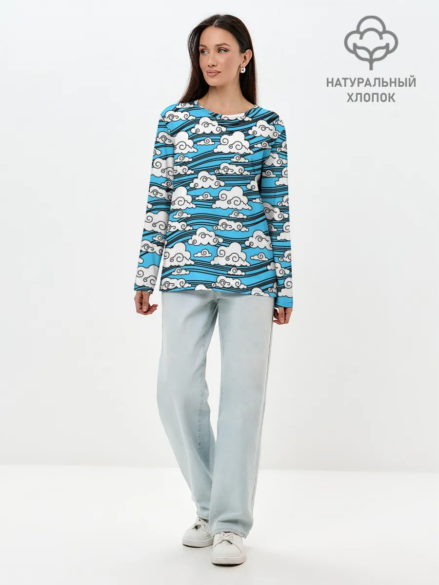 Лонгслив женский. Хлопок / КИМОНО ТАНДЖИРО