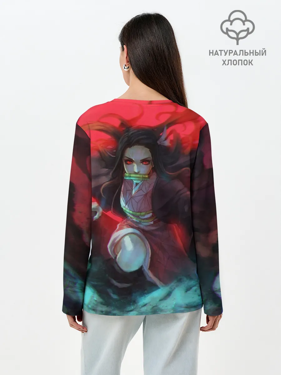 Лонгслив женский. Хлопок / НЕЗУКО ИЗ КЛИНКА