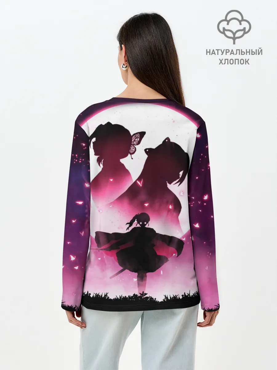 Лонгслив женский. Хлопок / Столп Бабочки