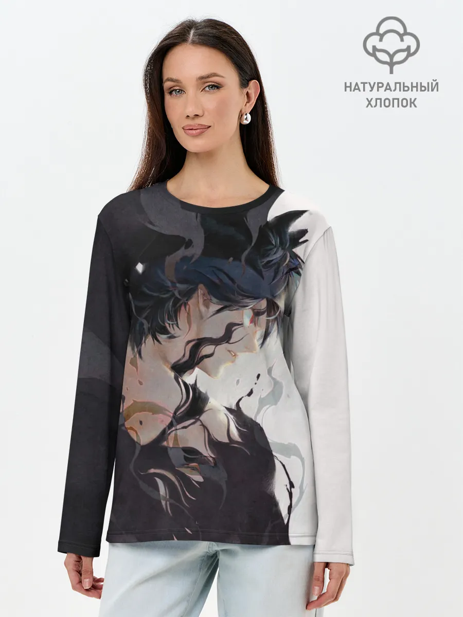 Лонгслив женский. Хлопок / Black Asta