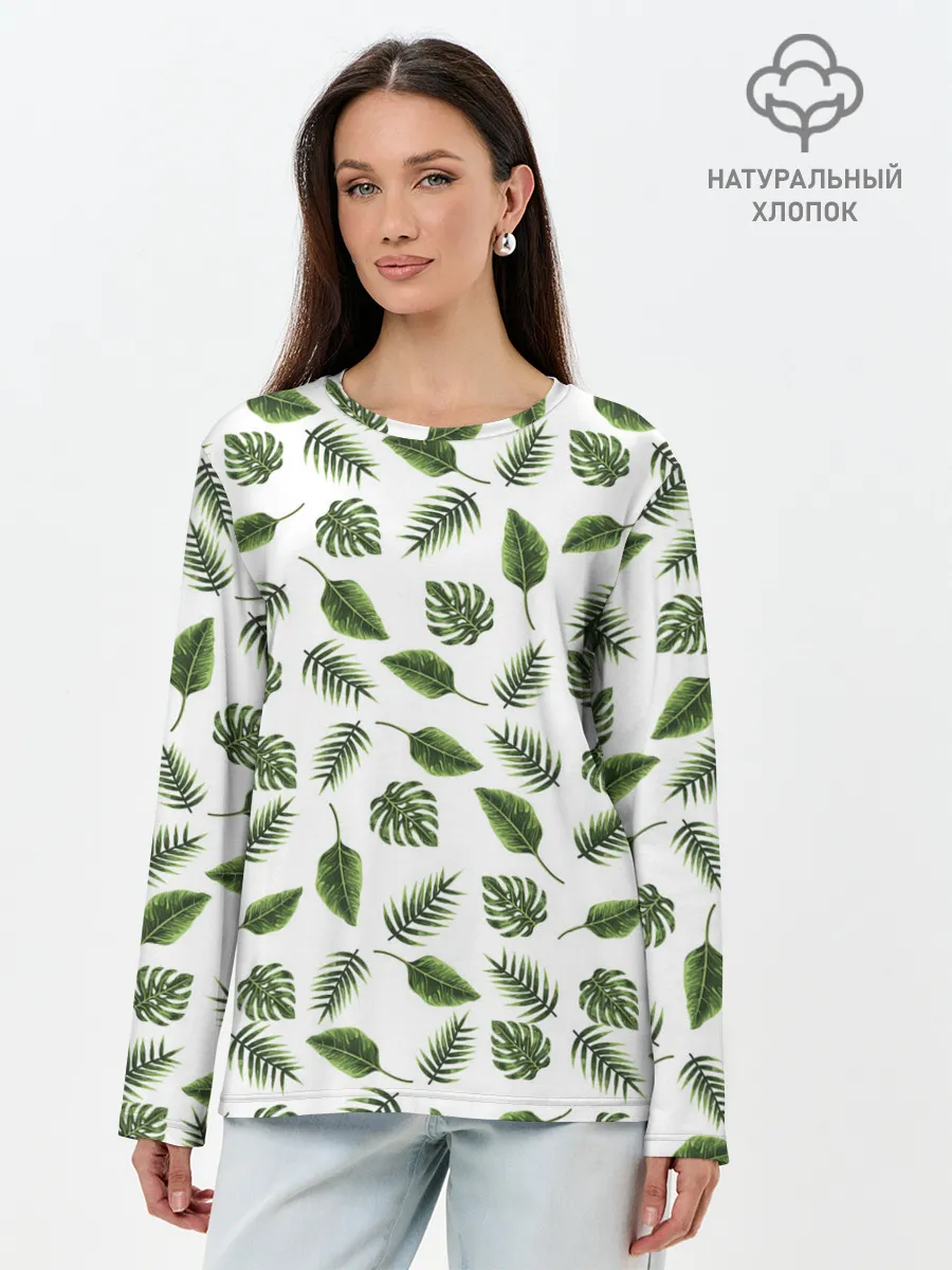 Лонгслив женский. Хлопок / папоротник