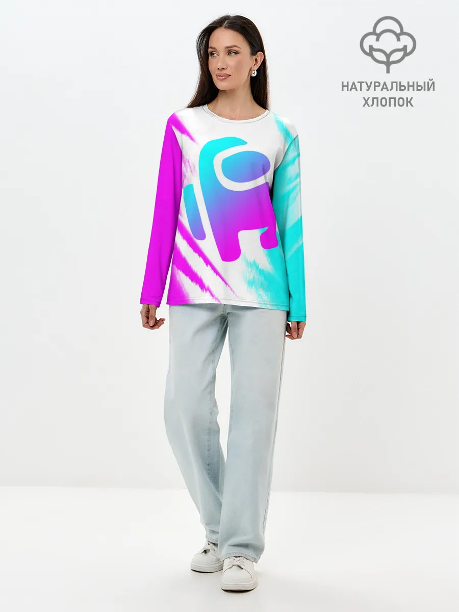 Лонгслив женский. Хлопок / AMONG US - NEON