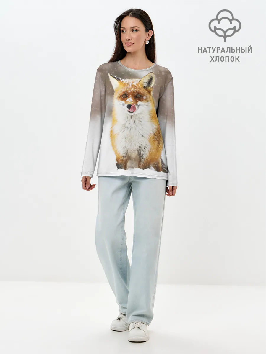 Лонгслив женский. Хлопок / Лиса