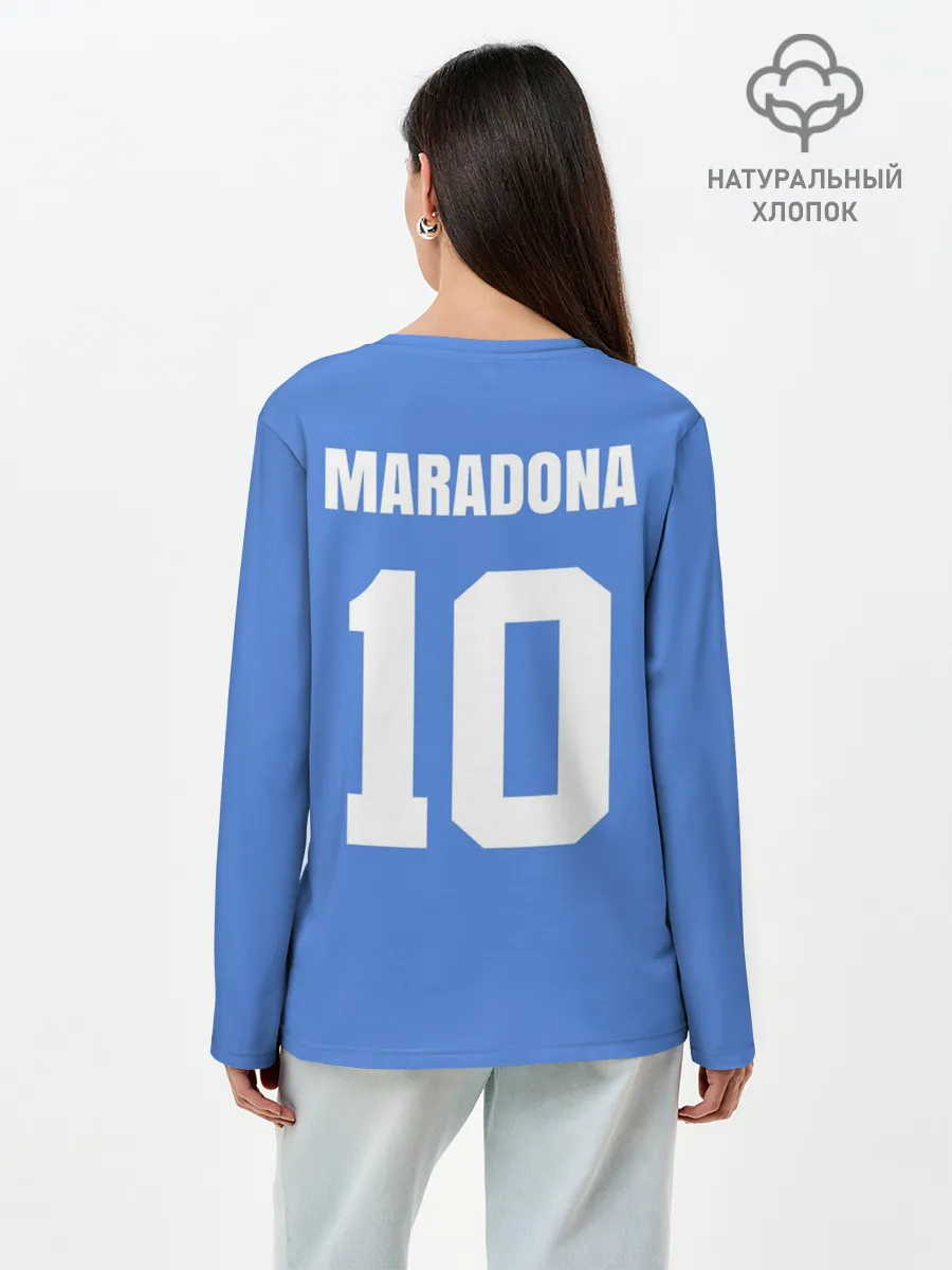 Лонгслив женский. Хлопок / Диего Марадона Наполи Ретро