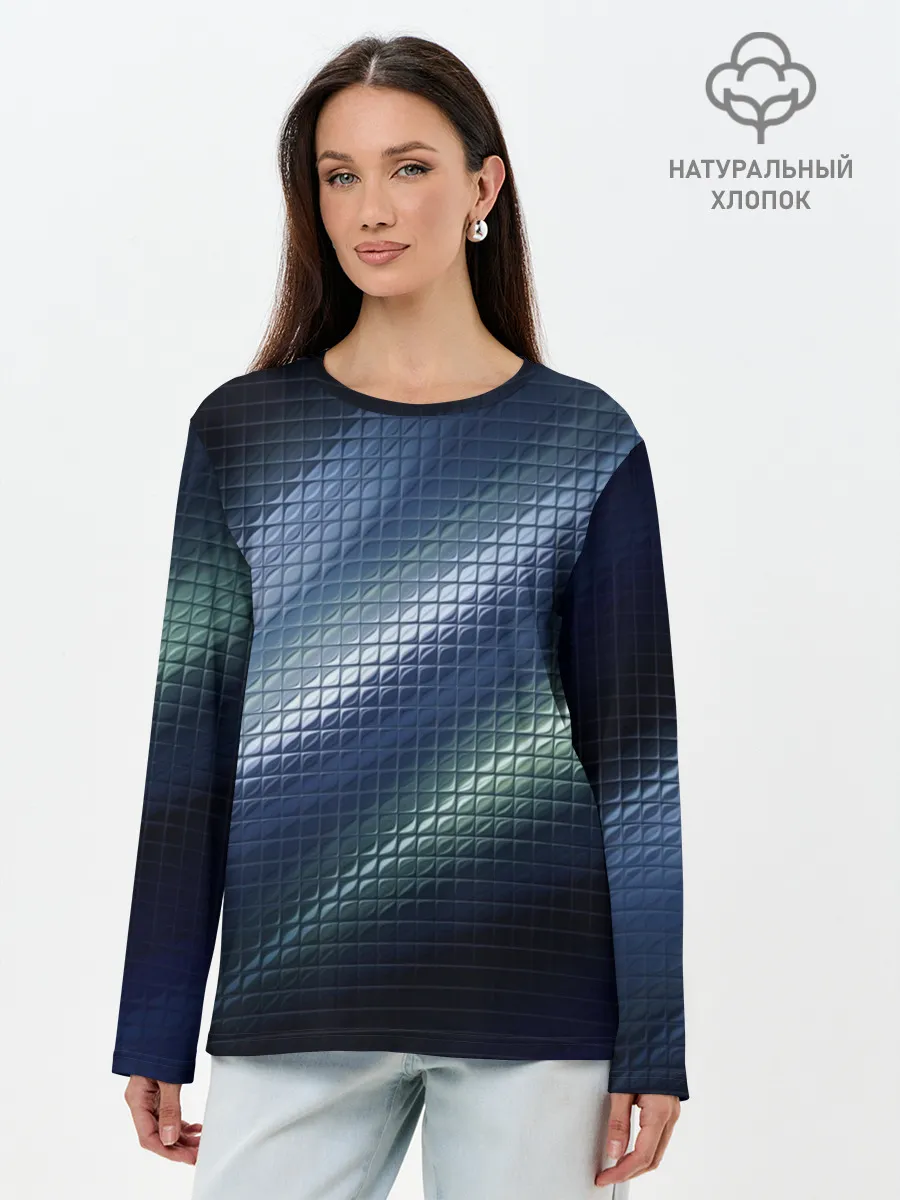 Лонгслив женский. Хлопок / Текстура