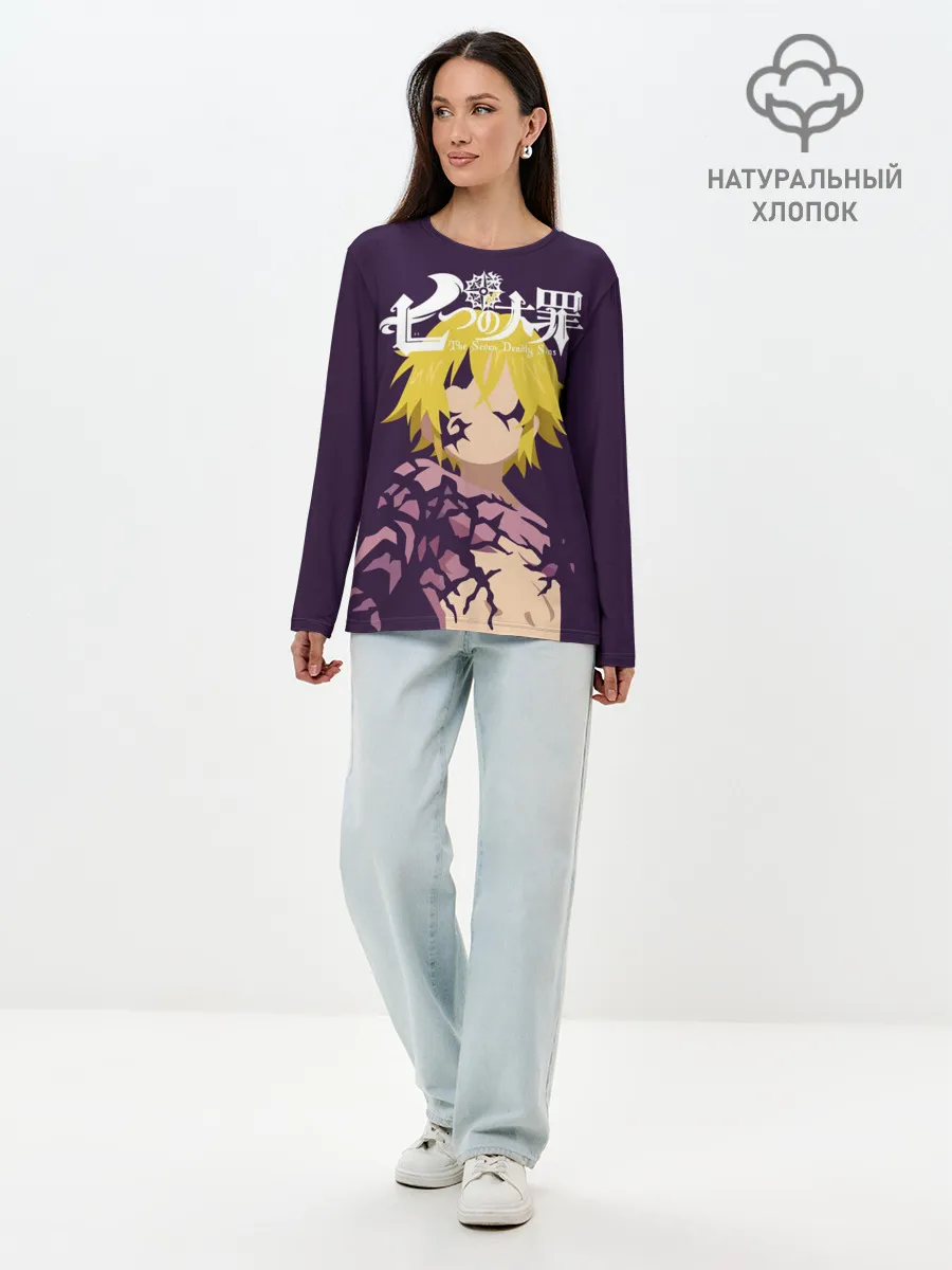 Лонгслив женский. Хлопок / Nanatsu no Taizai силуэт