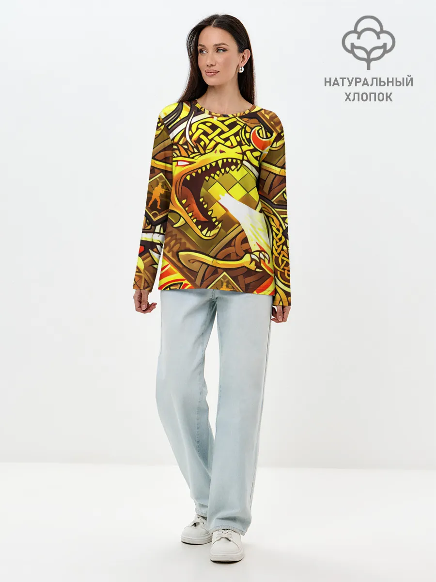 Лонгслив женский. Хлопок / CS GO - DRAGON LORE | ИСТОРИЯ О ДРАКОНЕ