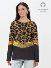 Лонгслив женский. Хлопок / Леопардовый принт