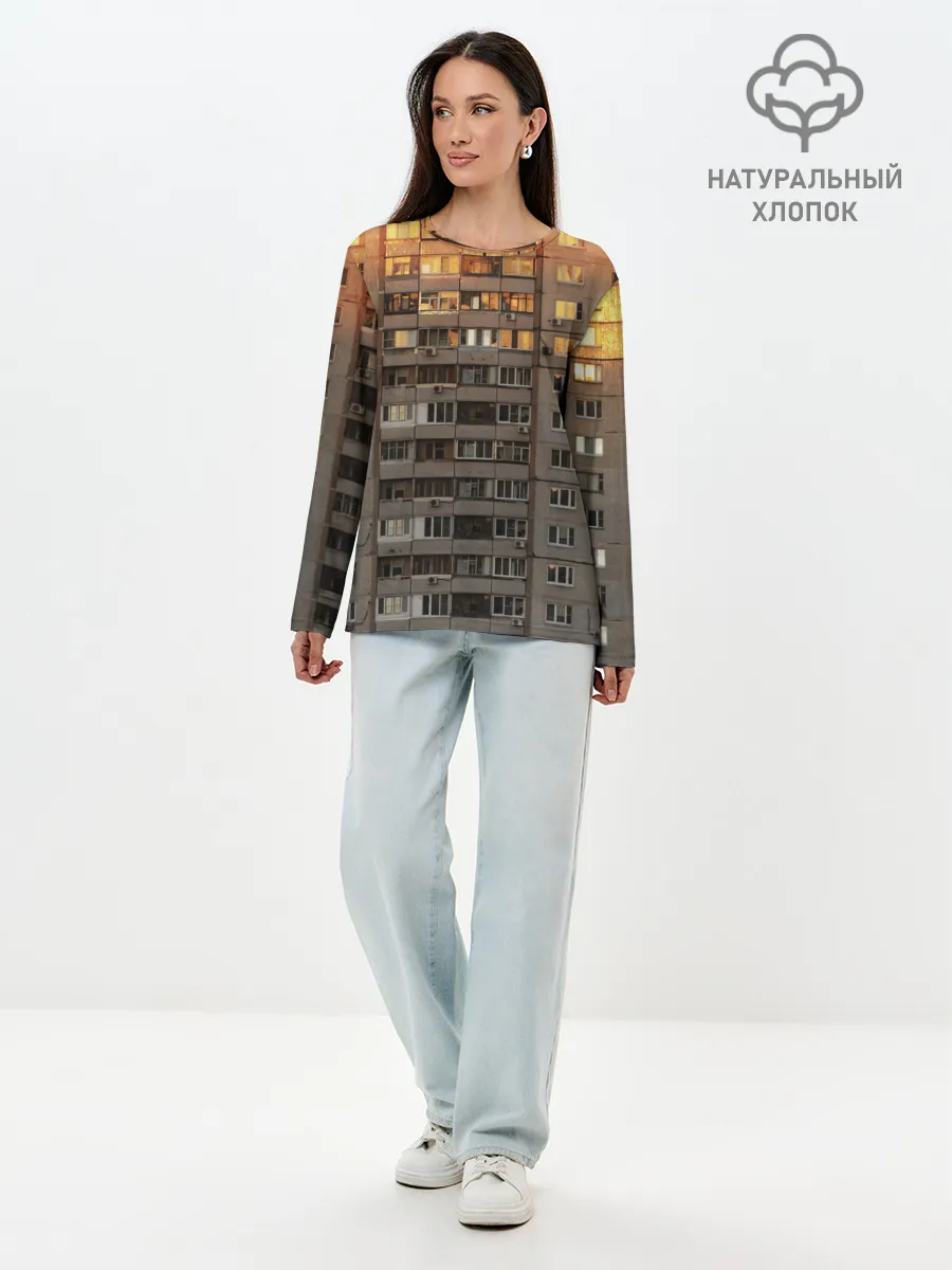 Лонгслив женский. Хлопок / Панелька