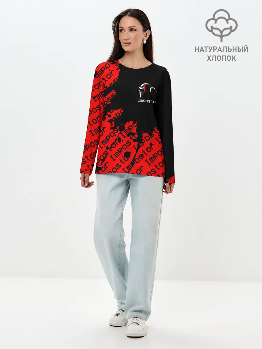 Лонгслив женский. Хлопок / AMONG US - Impostor