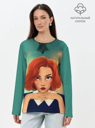 Лонгслив женский. Хлопок / Ход Королевы