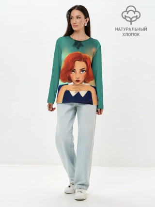 Лонгслив женский. Хлопок / Ход Королевы