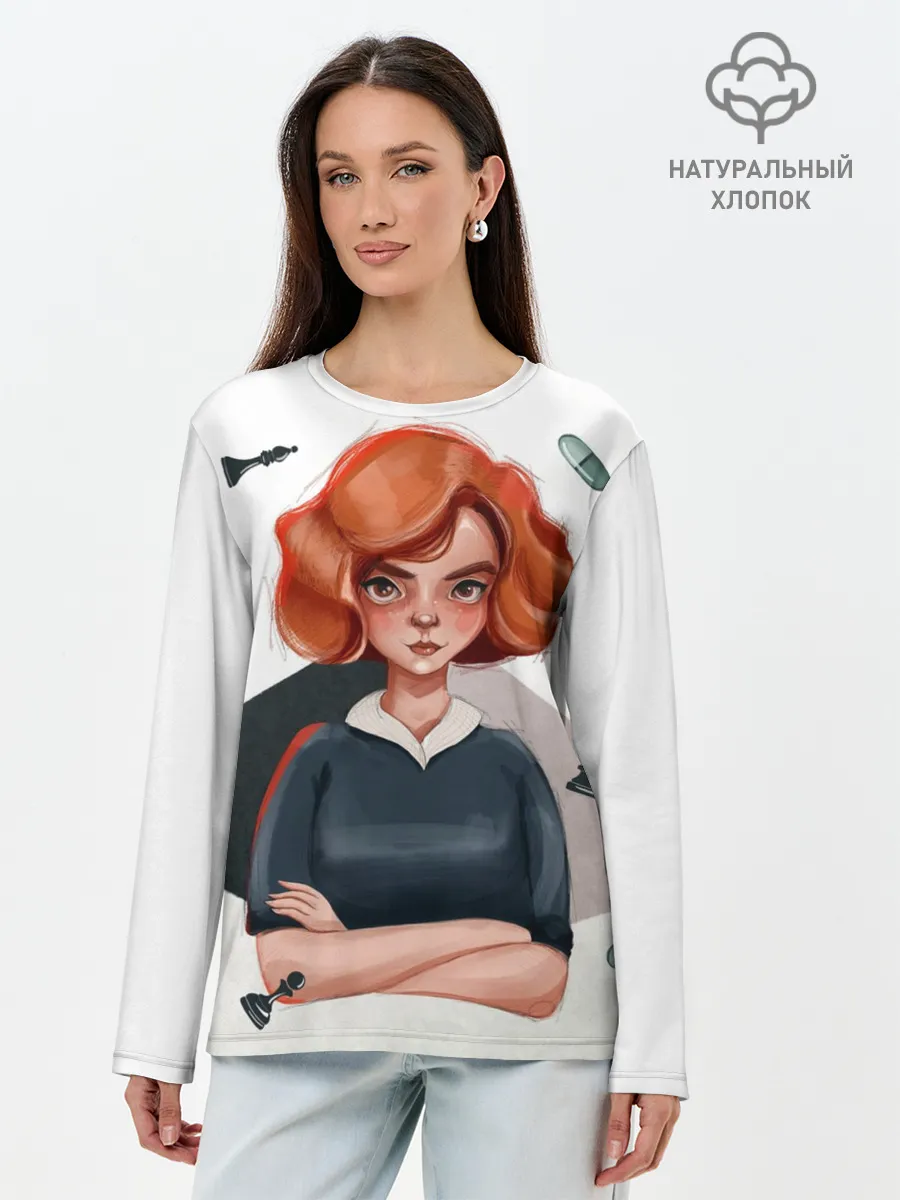 Лонгслив женский. Хлопок / Ход Королевы