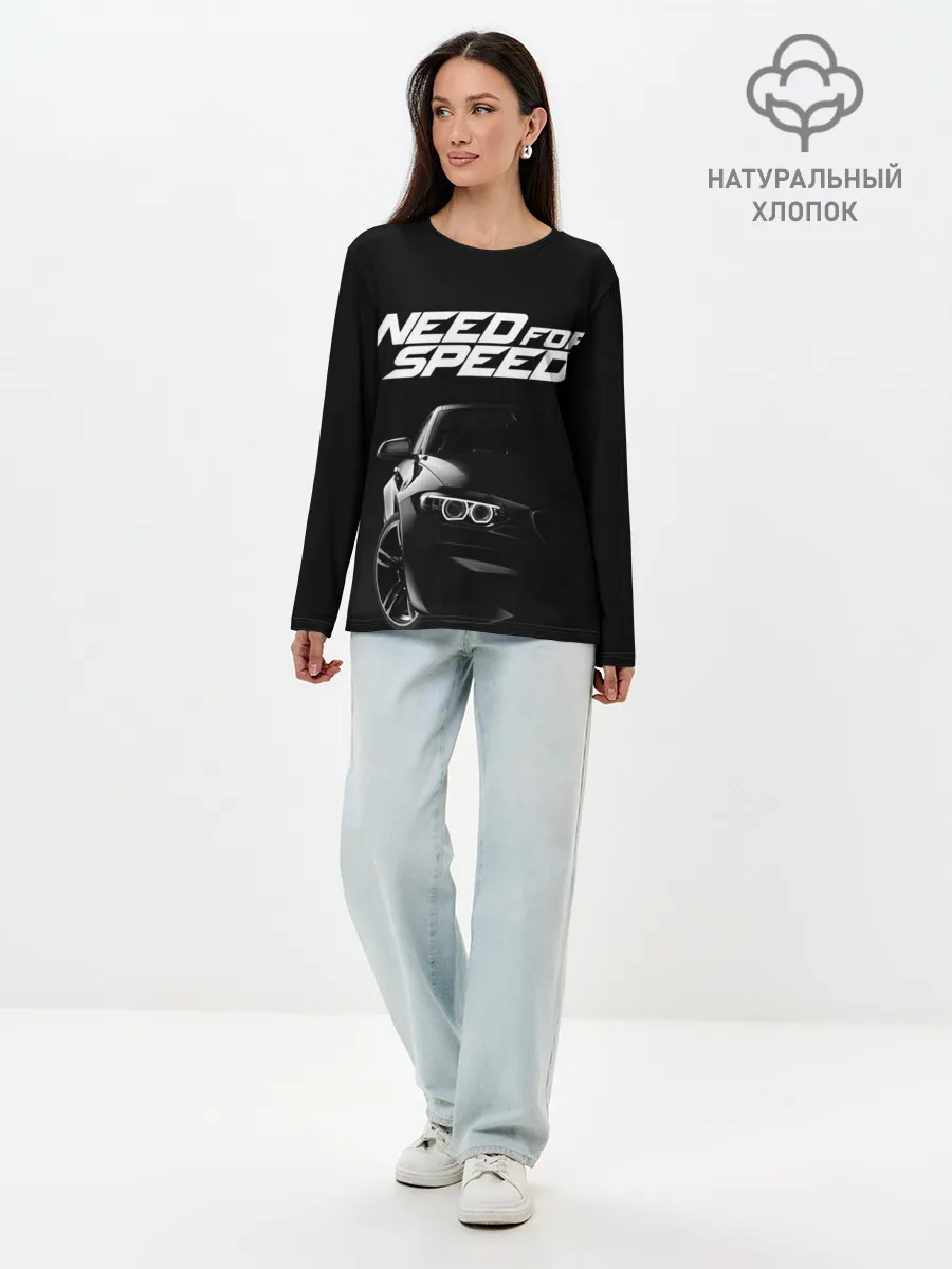 Лонгслив женский. Хлопок / NEED FOR SPEED