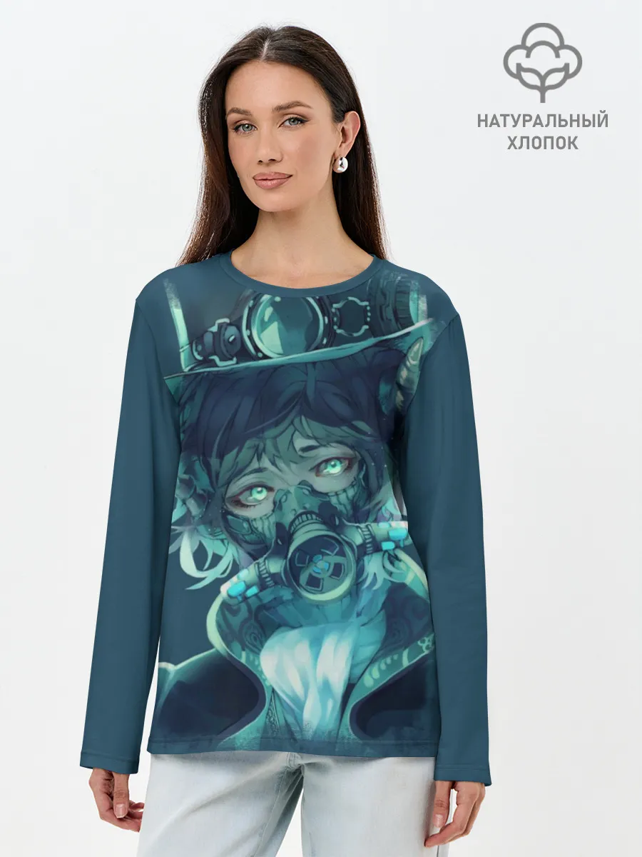 Лонгслив женский. Хлопок / Маска. Аниме