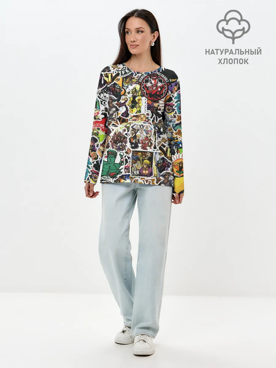 Лонгслив женский. Хлопок / JoJo’s Sticker Bombing
