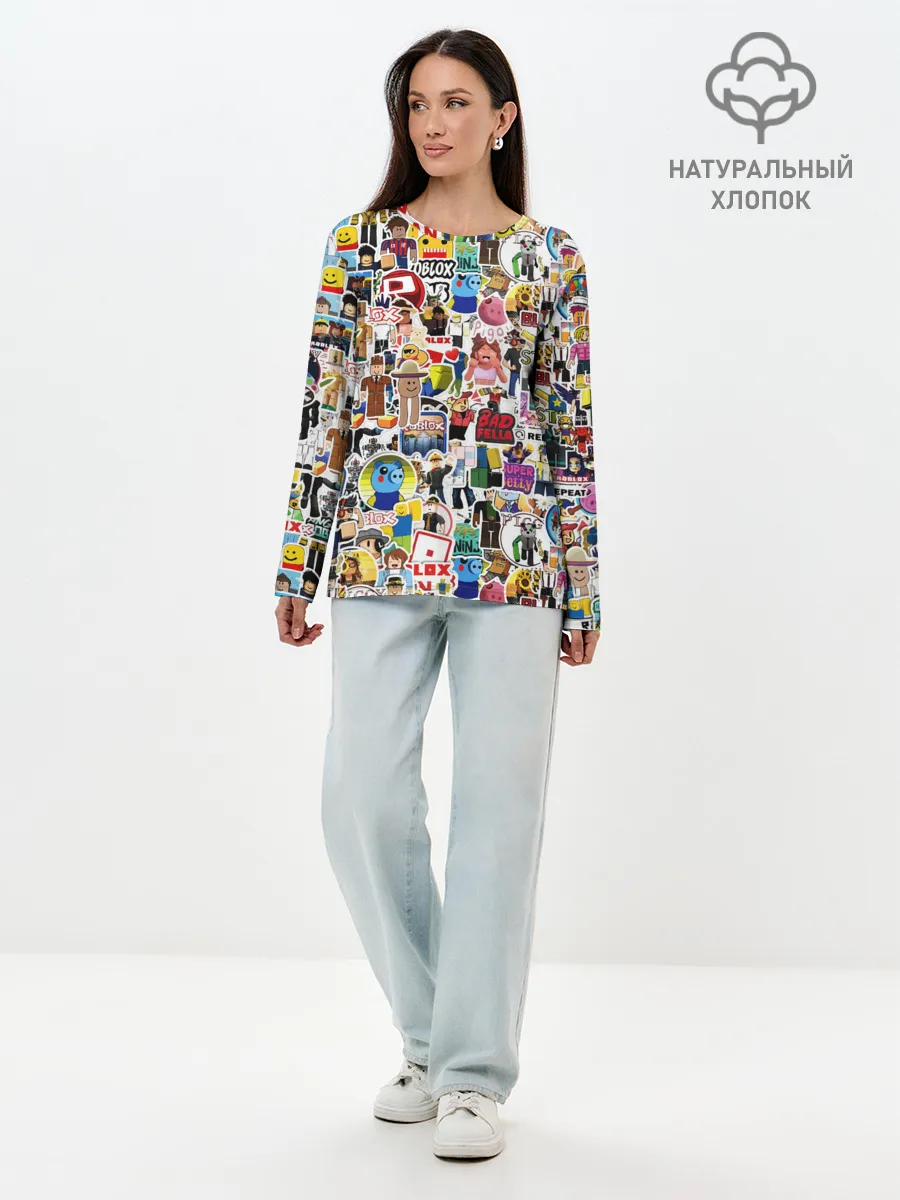 Лонгслив женский. Хлопок / Roblox | Роблокс