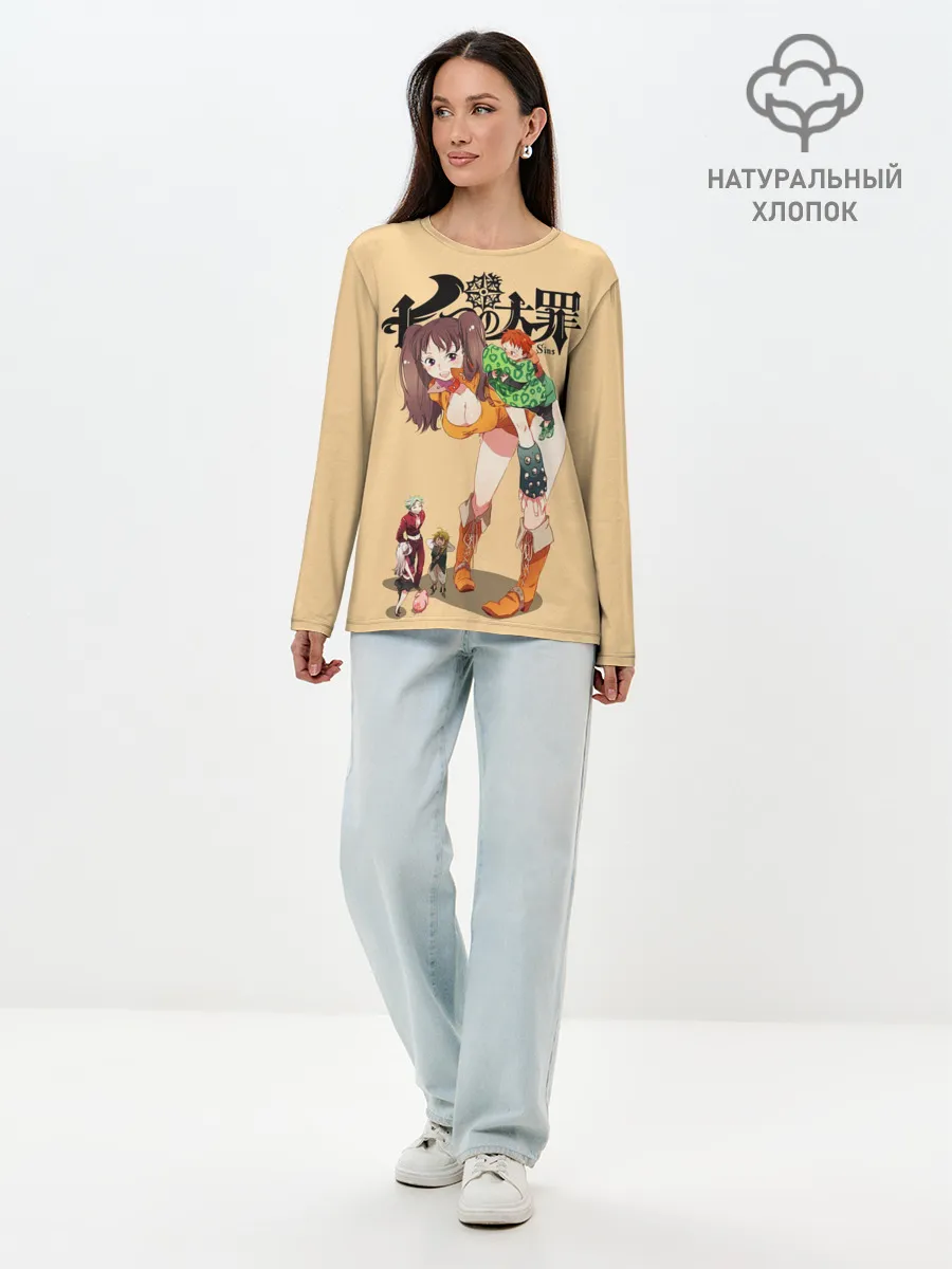 Лонгслив женский. Хлопок / Nanatsu no Taizai грудь