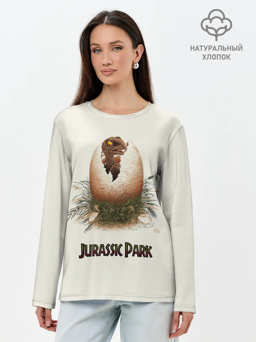 Лонгслив женский. Хлопок / Парк Юрского периода
