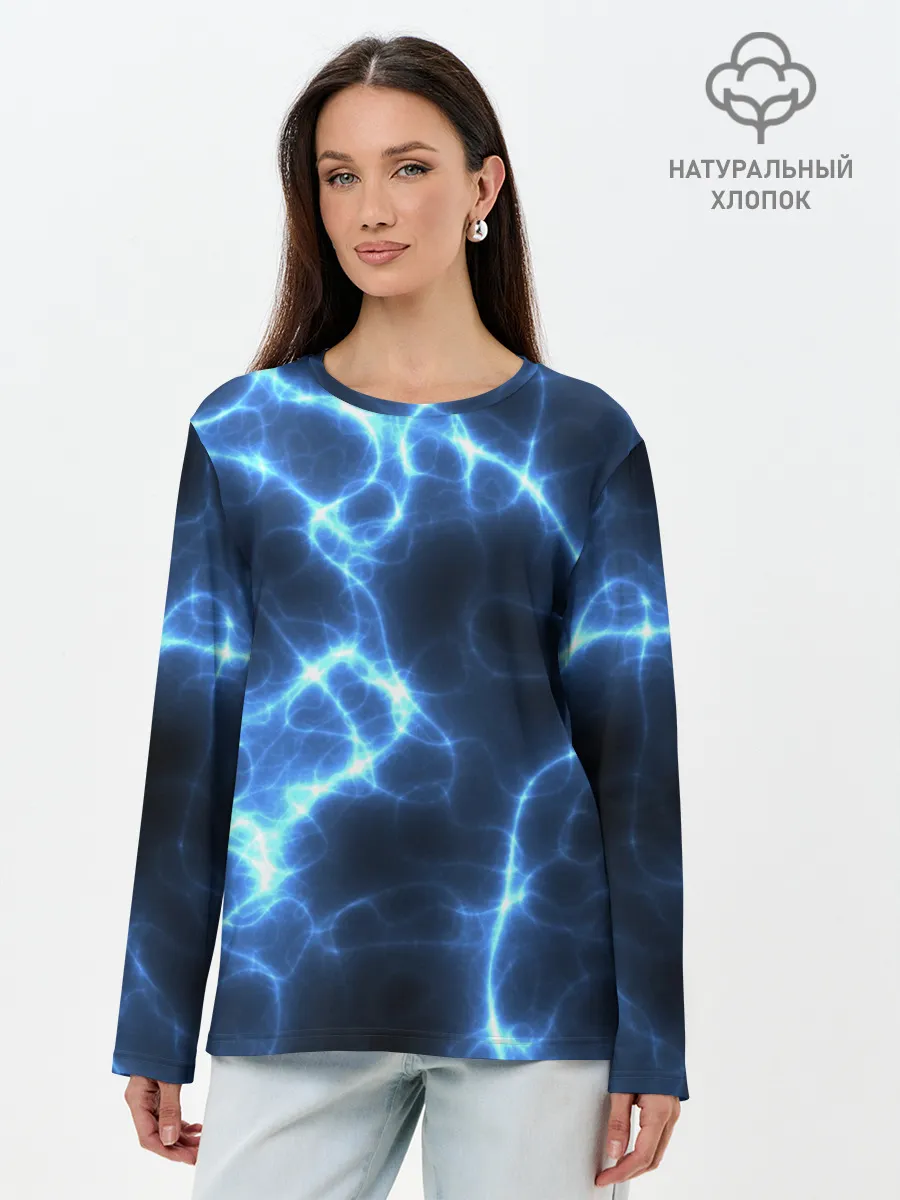 Лонгслив женский. Хлопок / Электро