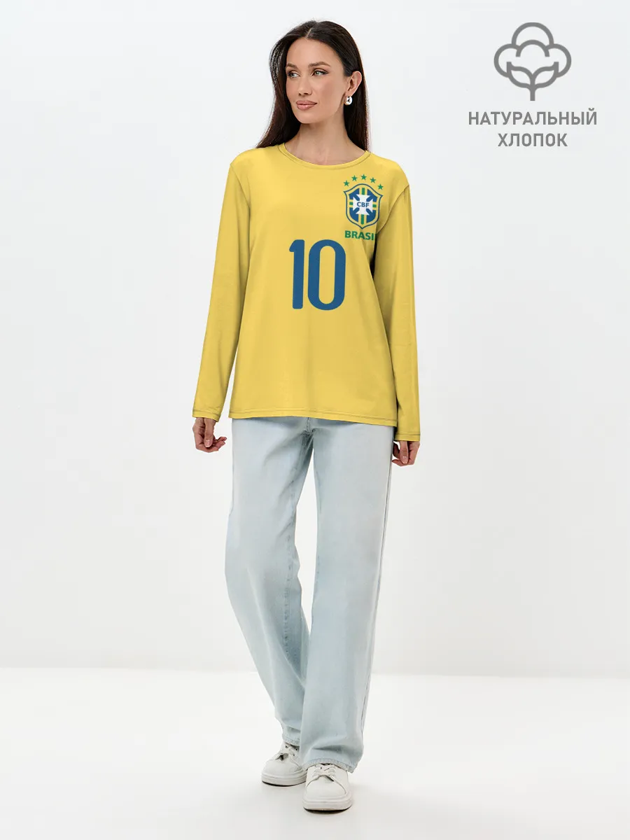 Лонгслив женский. Хлопок / СБОРНАЯ БРАЗИЛИИ ПЕЛЕ