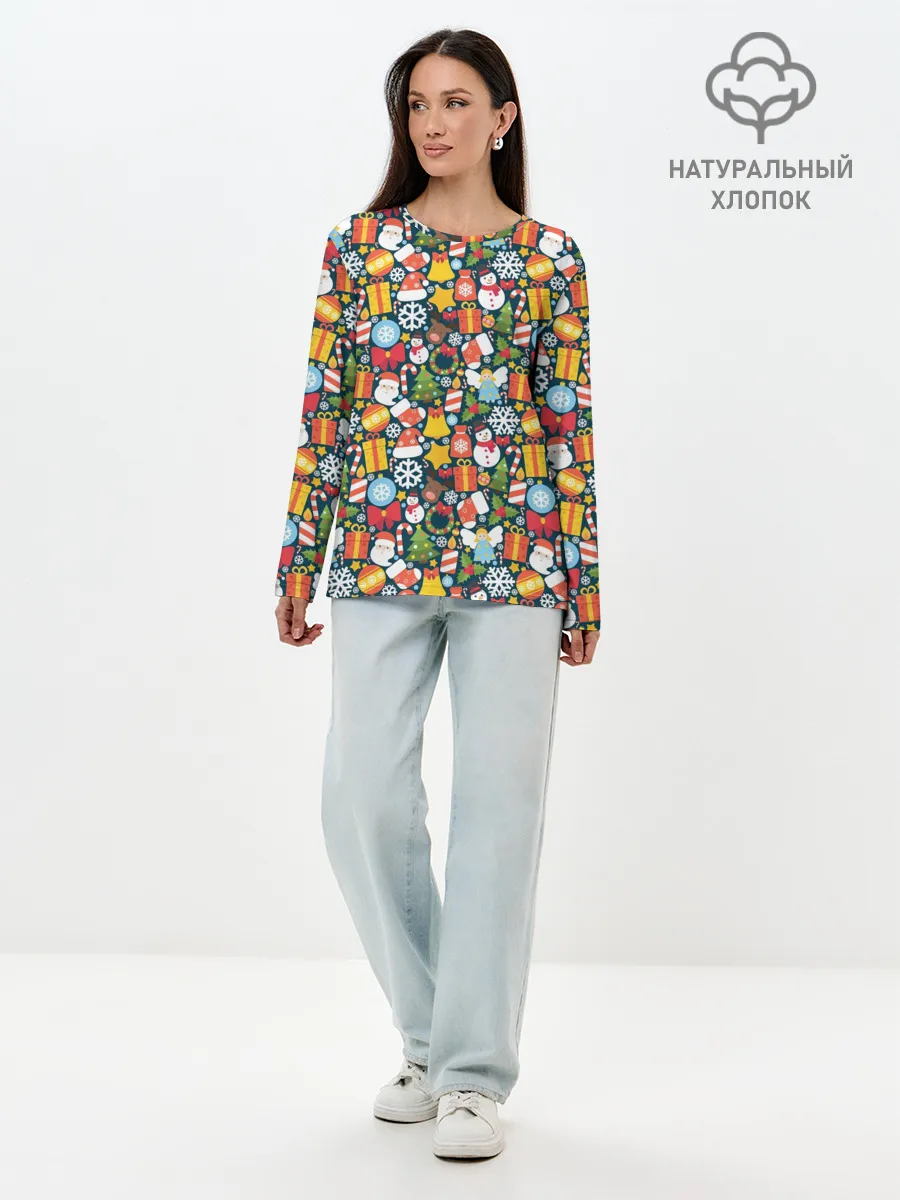 Лонгслив женский. Хлопок / Новый Год