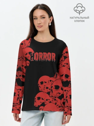 Лонгслив женский. Хлопок / Horror
