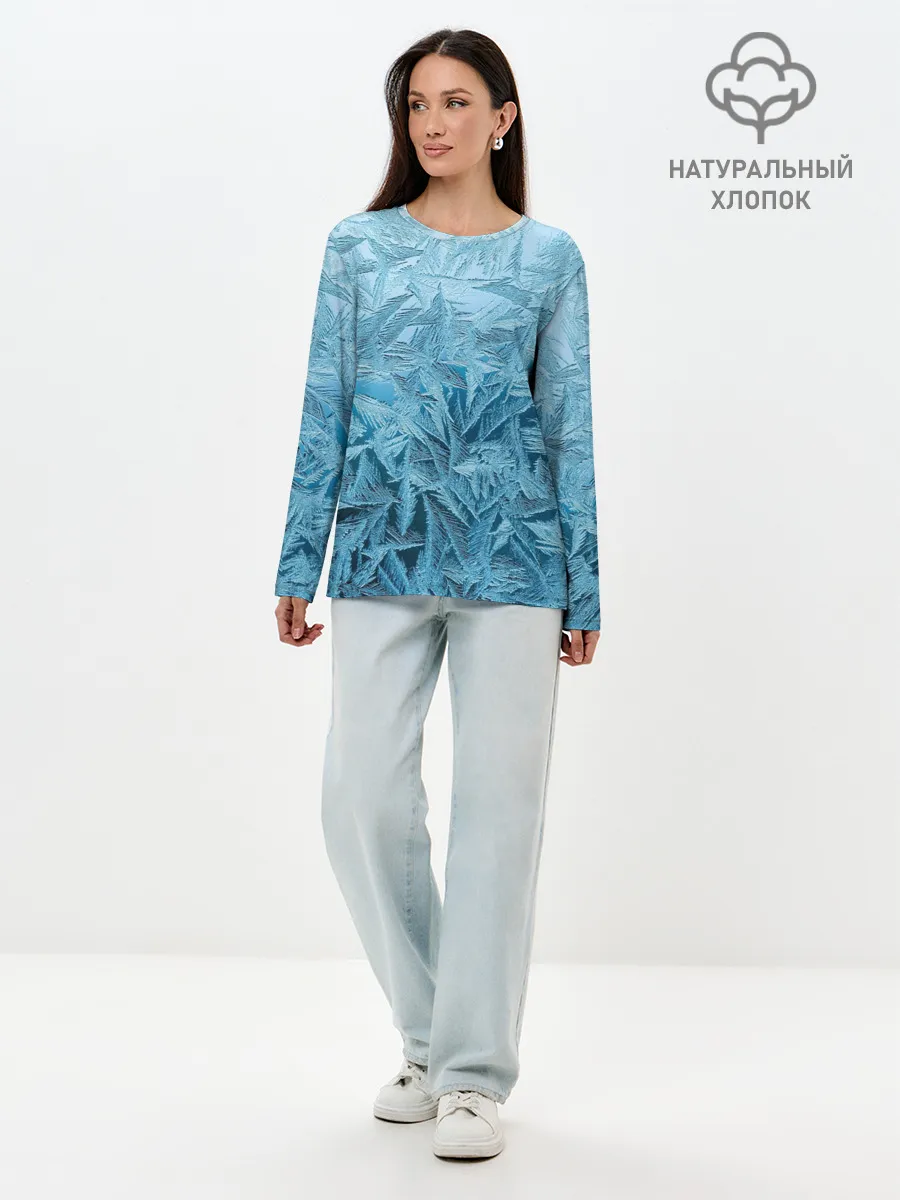 Лонгслив женский. Хлопок / Иней