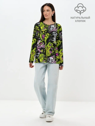 Лонгслив женский. Хлопок / ЗОМБИ