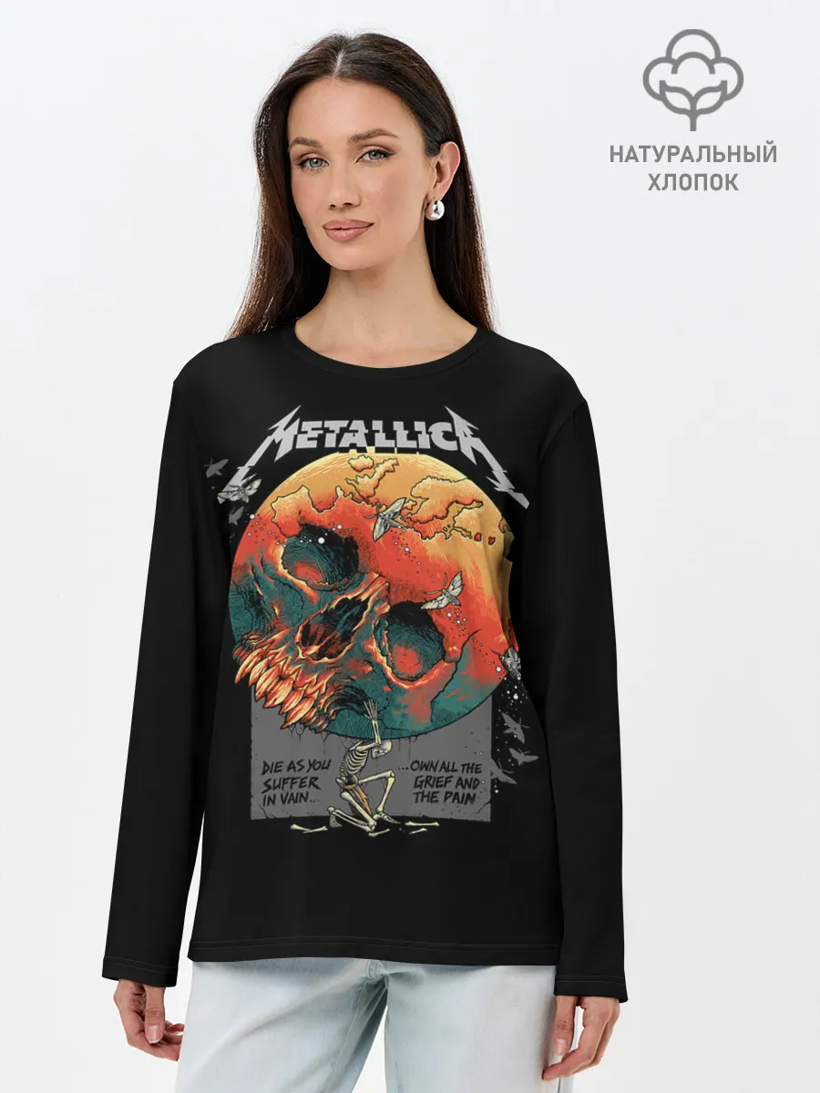 Лонгслив женский. Хлопок / Metallica