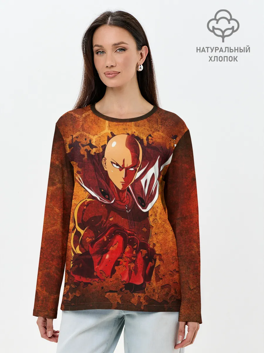 Лонгслив женский. Хлопок / Огненный ВАНПАНЧМЕН