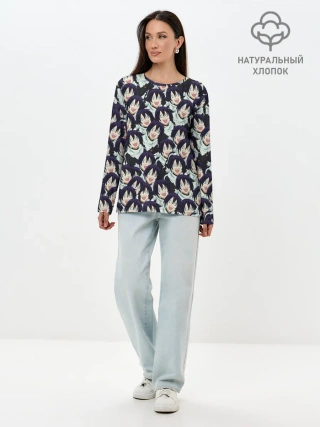 Лонгслив женский. Хлопок / ЯТО БЕЗДОМНЫЙ БОГ