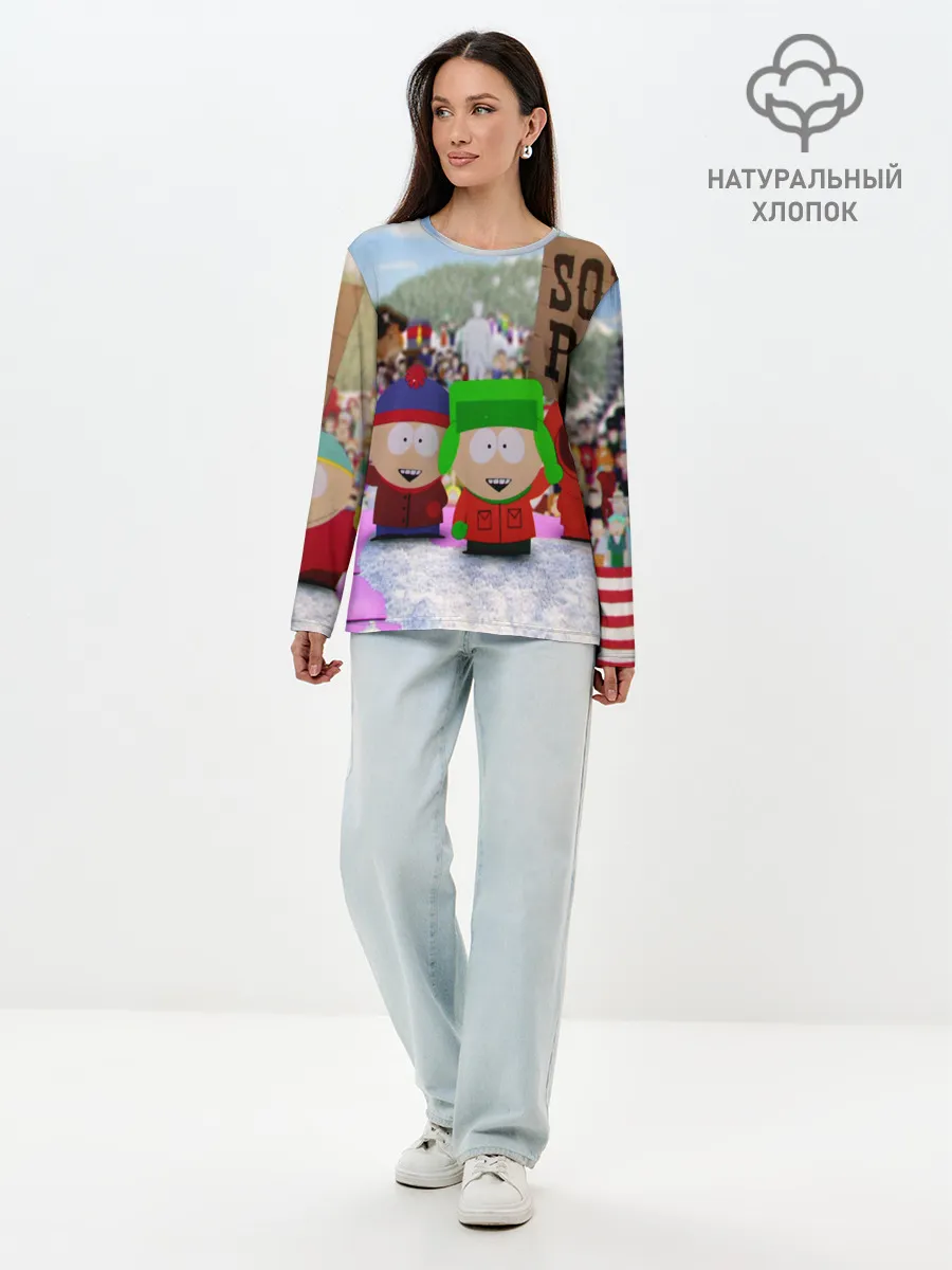 Лонгслив женский. Хлопок / Южный Парк / South Park .