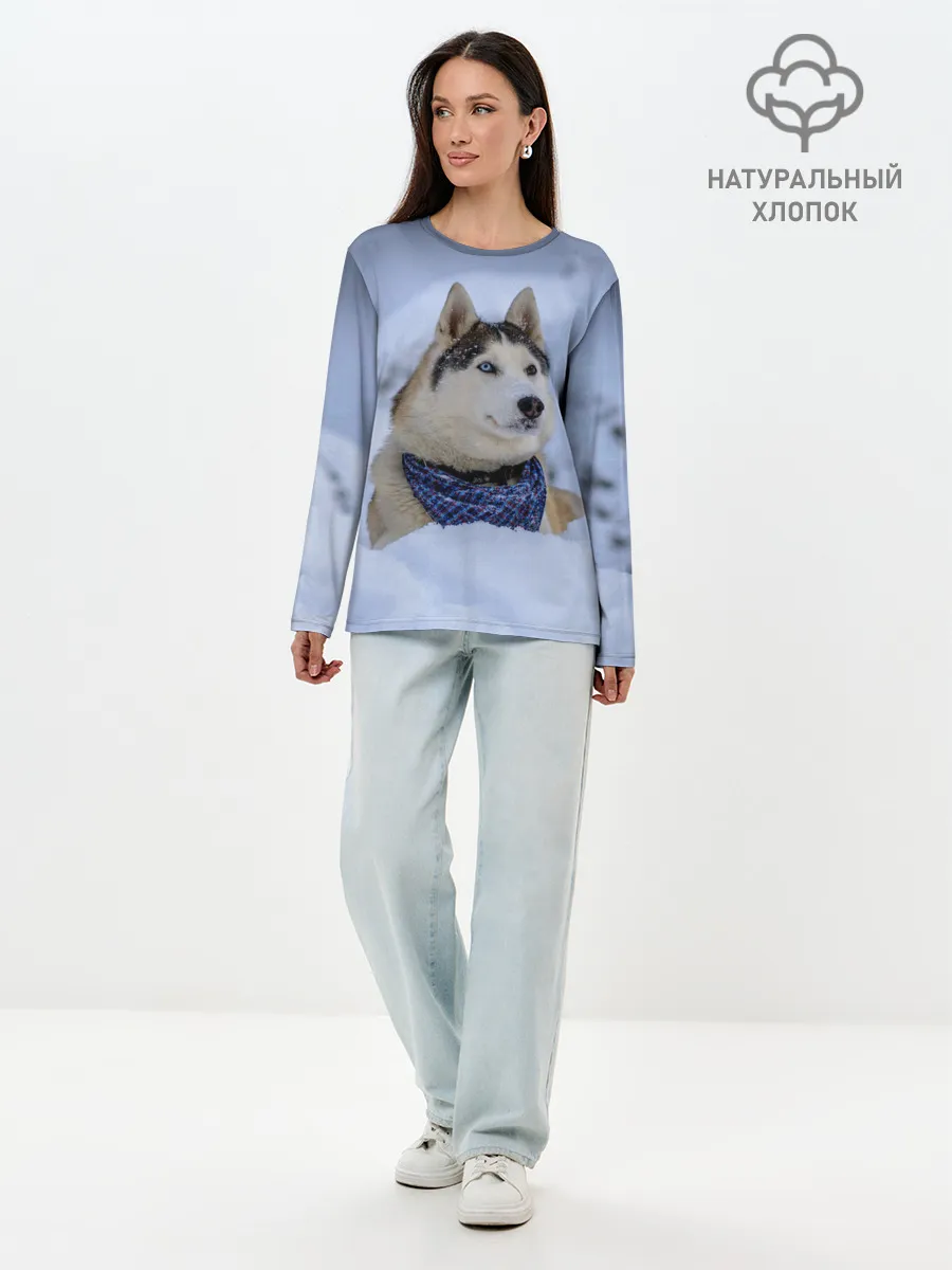 Лонгслив женский. Хлопок / Хаски