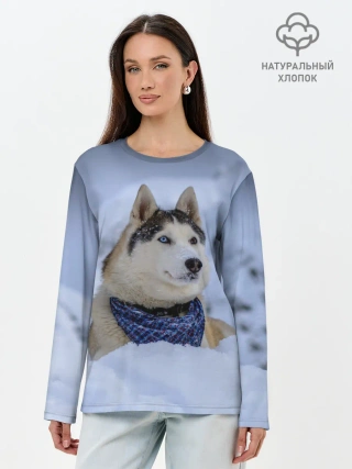 Лонгслив женский. Хлопок / Хаски
