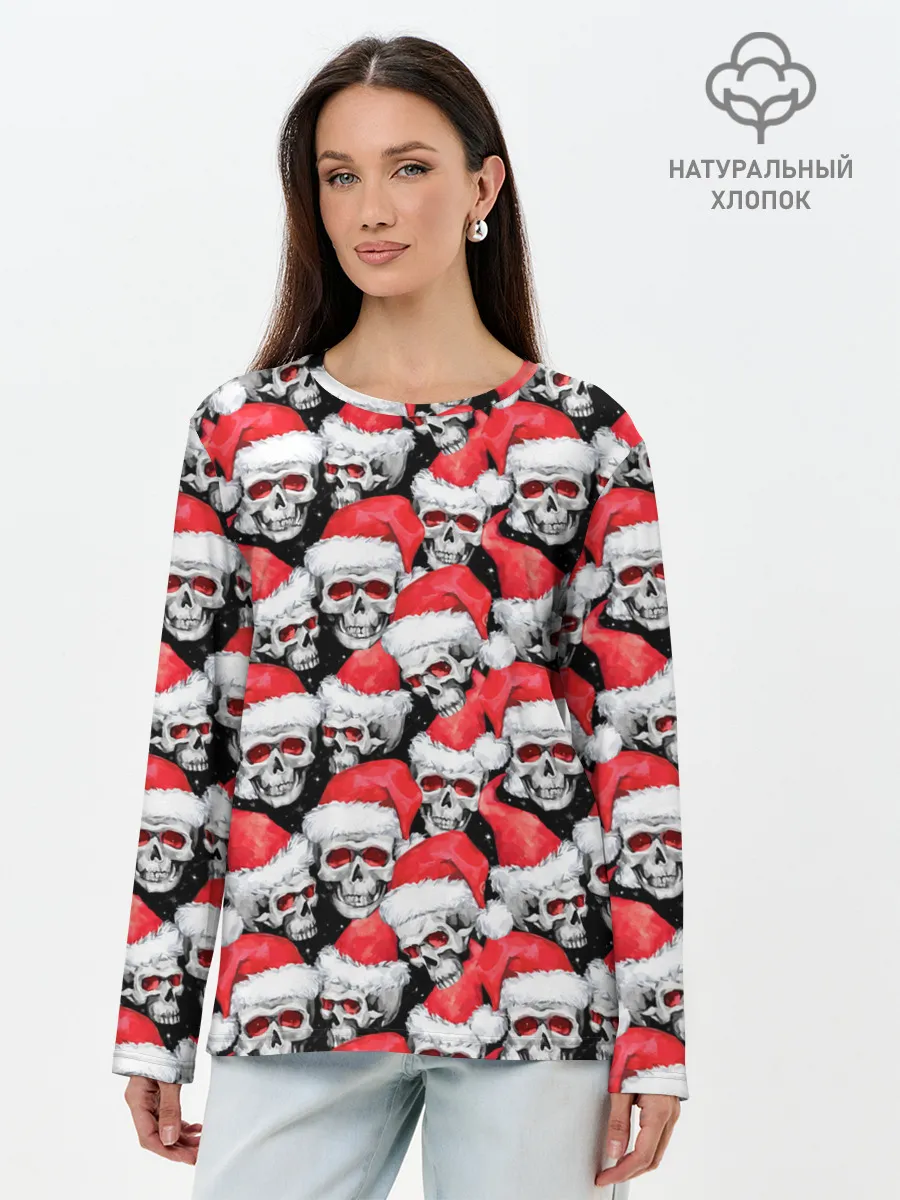 Лонгслив женский. Хлопок / Деды морозы