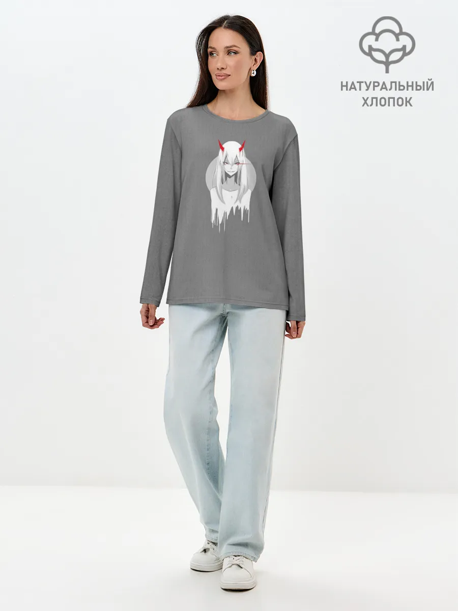 Лонгслив женский. Хлопок / Убийца Напарников Zero Two